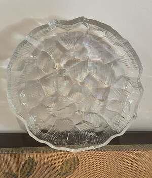 Hoya Japan Iceberg Pattern Heavy Crystal Glass Serving Bowl